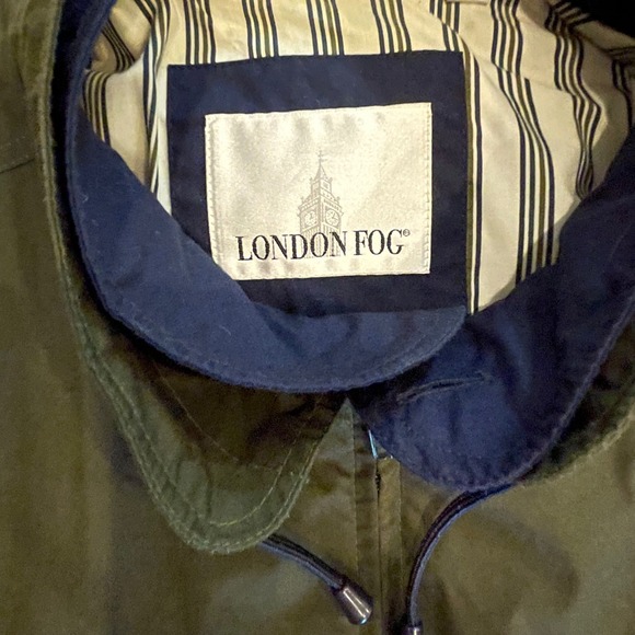 VTG London Fog Mens‎ XL Regular Green Jacket Coat Rain Wind Bomber Casual 90's - Picture 4 of 7